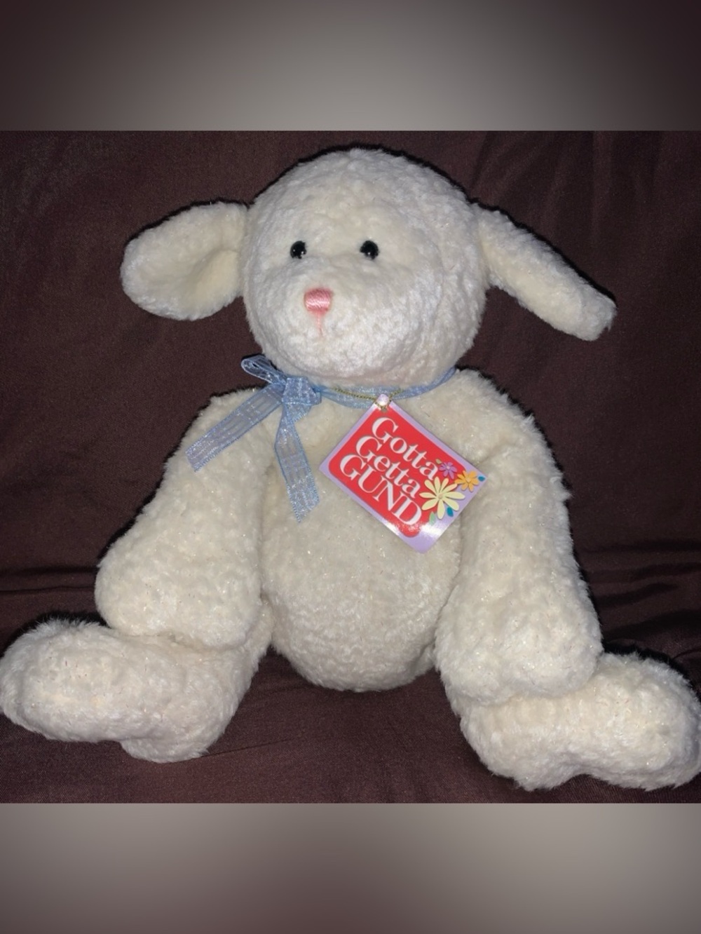 Vintage Gund (FLOPPITY) Lamb Cream Curly Sheep 11" Plush Stuffed Animal  36016